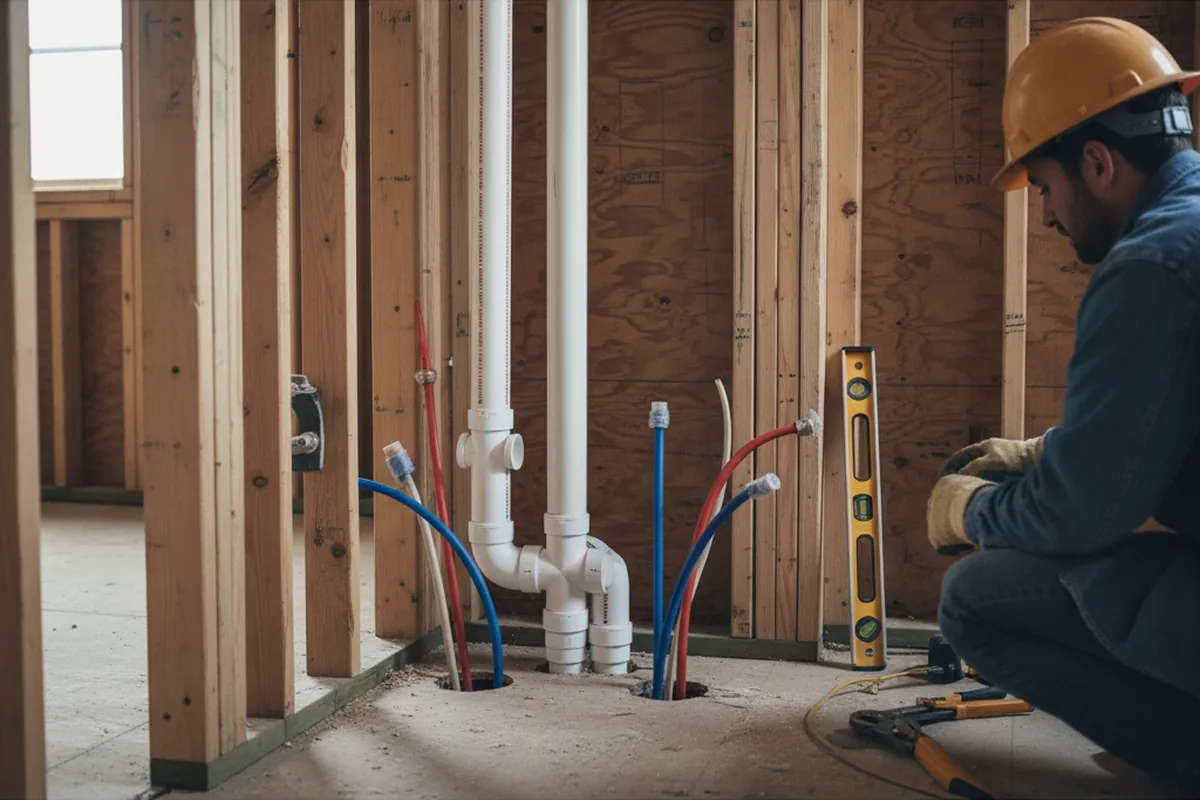 Drain and supply rough-in during Drain Cleaning in Corvallis